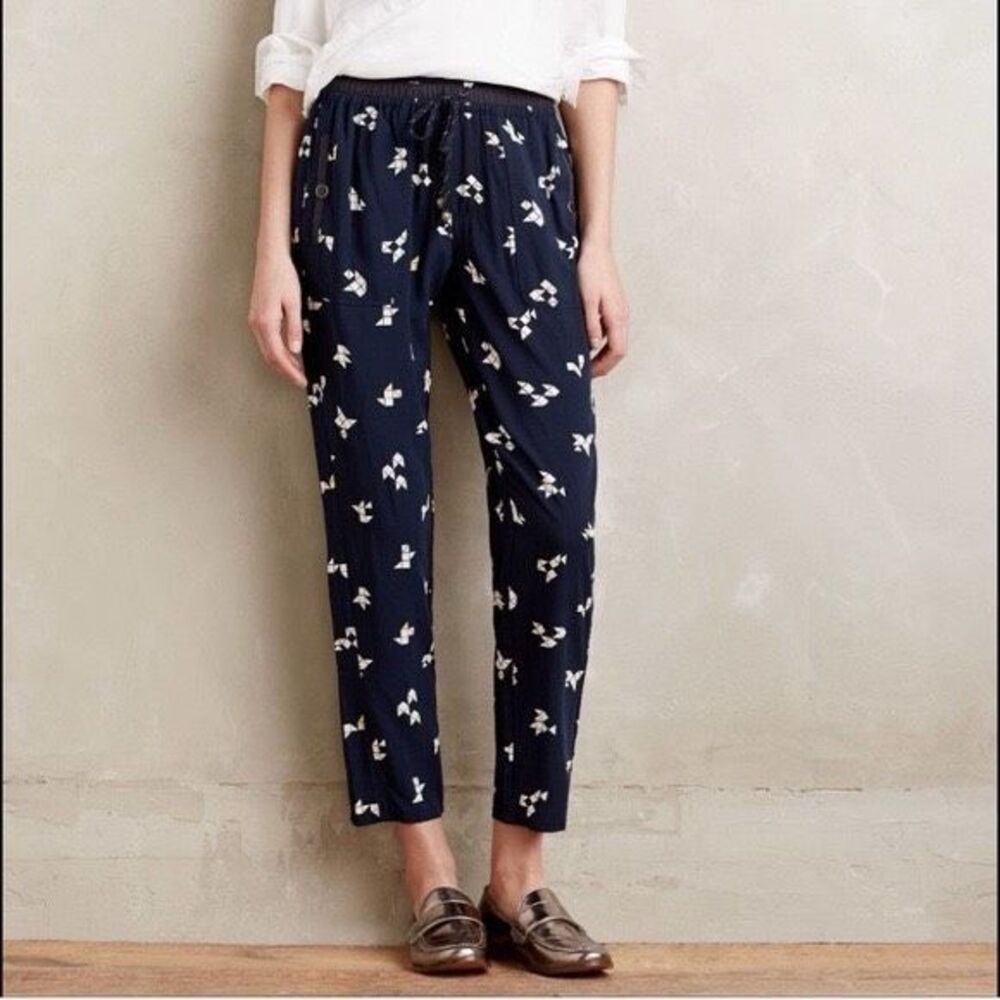 Anthropologie Hei Hei Nouveau Printed Harem Navy Print Pant Medium